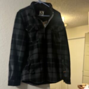 Black and Gray Plaid Jacket